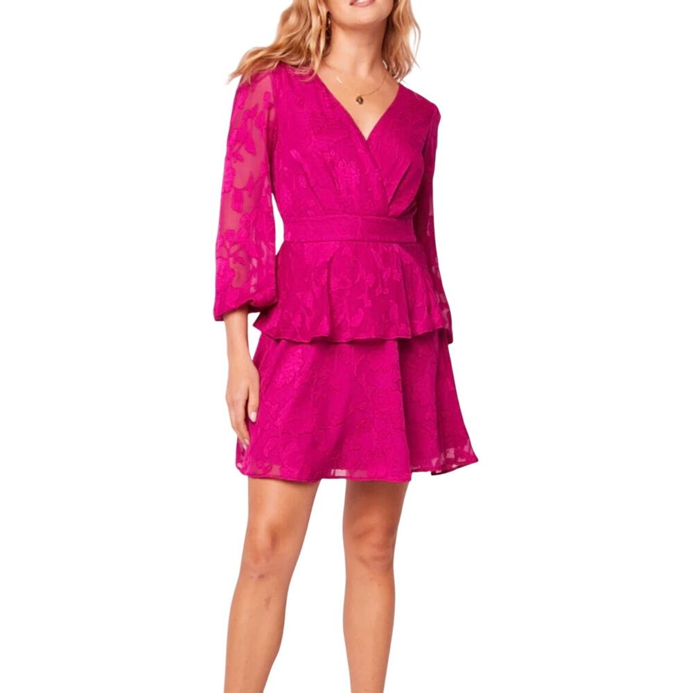 Band of the Free Kiss Me Fuchsia Pink Peplum Mini Dress Women’s Size XS NWT